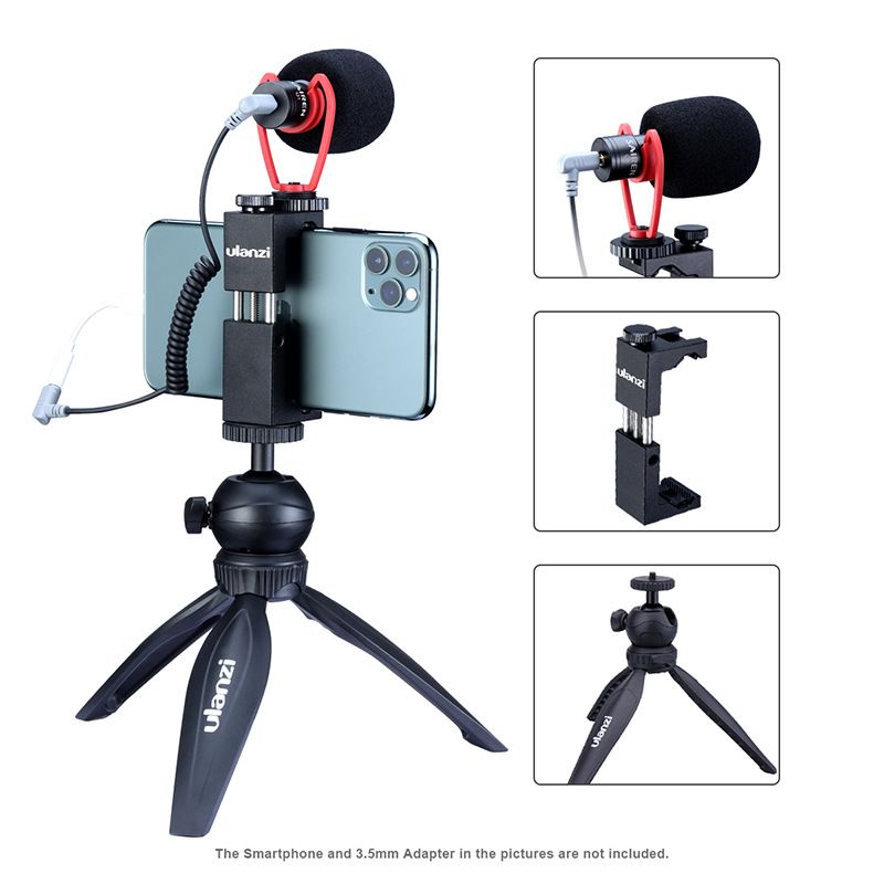 UALNZI-Smartphone-Video-Kit-II-SAIREN-Q1-Microphone-Ulanzi-MT-08-Mini-Tripod-ST-07-Phone-Holder-Vlog-1729228