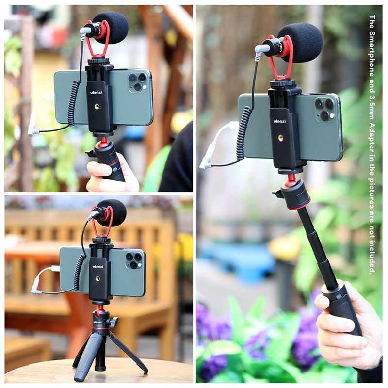 UALNZI-Smartphone-Video-Kit-II-SAIREN-Q1-Microphone-Ulanzi-MT-08-Mini-Tripod-ST-07-Phone-Holder-Vlog-1729228