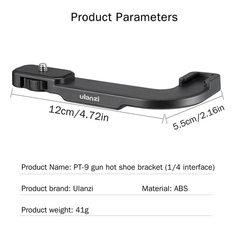 Ulanzi-PT-9-Cold-Shoe-Camera-Mount-Bracket-Photo-Studio-ABS-Material-with-14-Inch-Screw-Holes-for-Mi-1608859