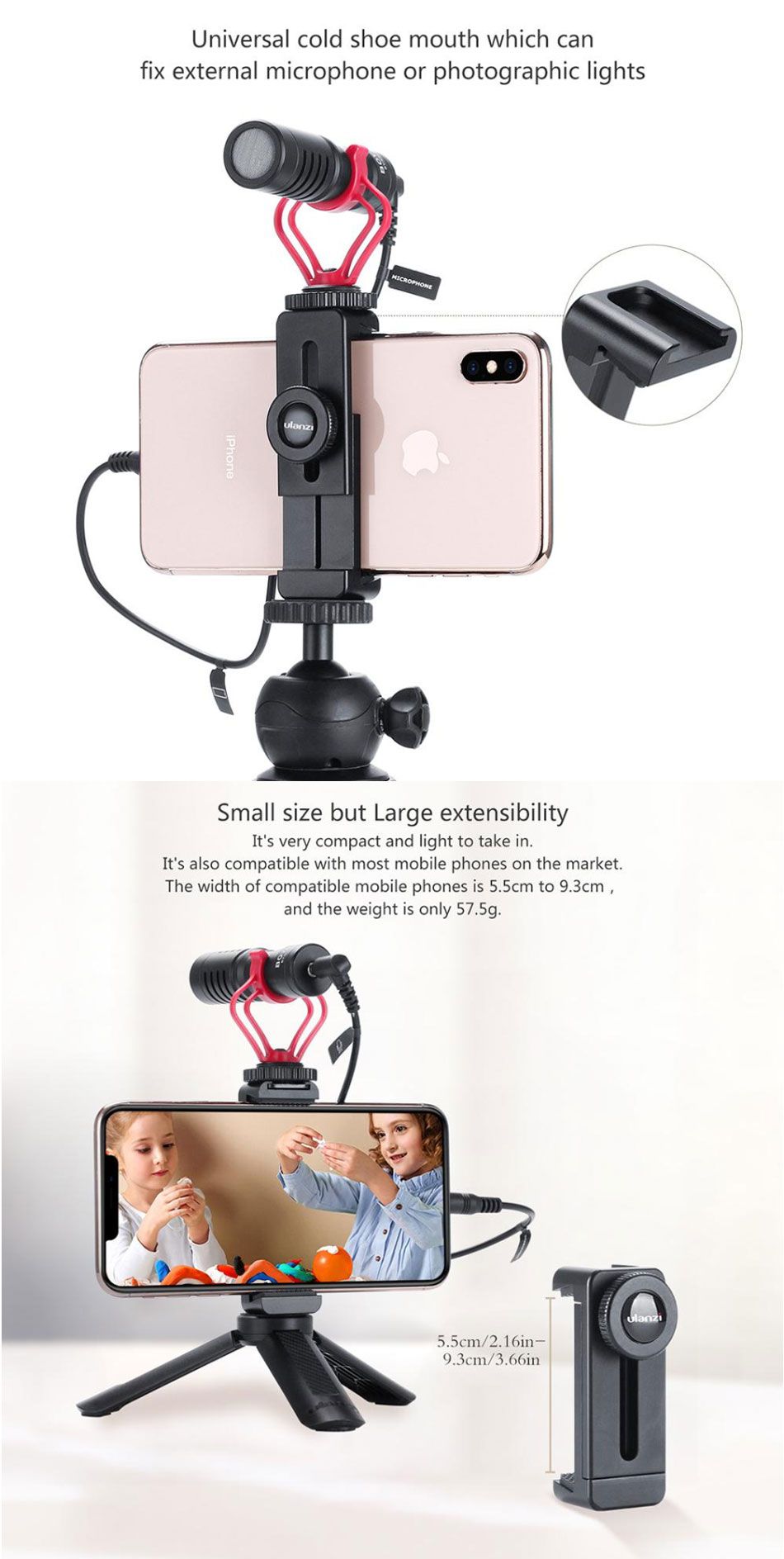Ulanzi-ST-02L-Phone-Tripod-Mount-Quick-Release-Alloy-Phone-Holder-with-Cold-Shoe-1535819