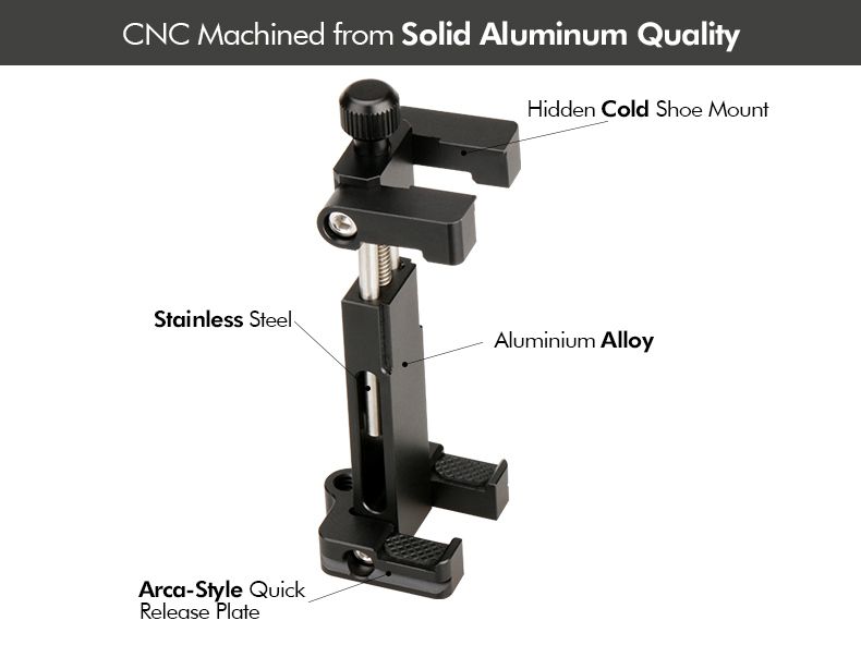 Ulanzi-ST-03-Metal-Smart-Phone-Tripod-Mount-Clip-with-Cold-Shoe-Mount-Arca-Style-Quick-Release-Plate-1268967