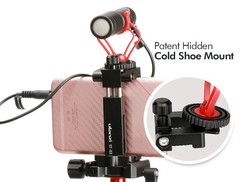 Ulanzi-ST-03-Metal-Smart-Phone-Tripod-Mount-Clip-with-Cold-Shoe-Mount-Arca-Style-Quick-Release-Plate-1268967