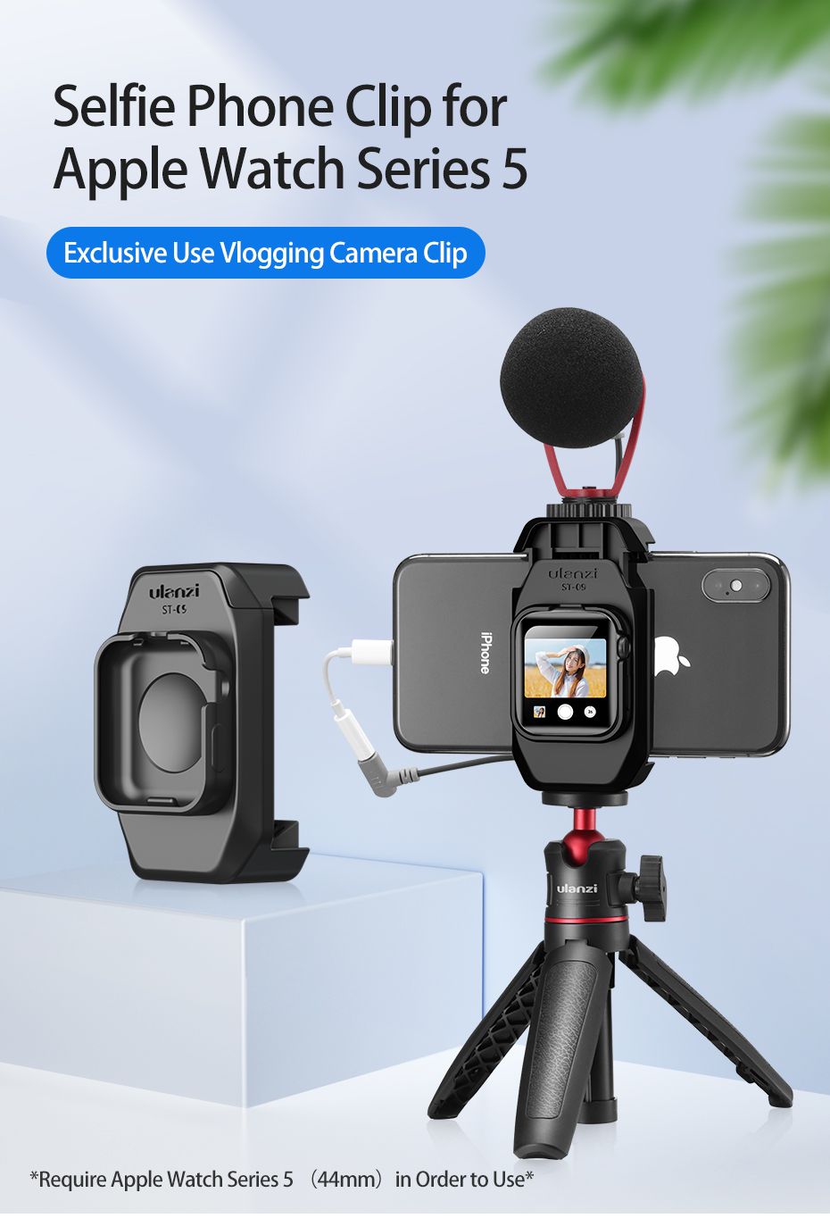 Ulanzi-ST-09-Selfie-Vlog-Phone-Clip-for-iPhone-Apple-Watch-Series-5-Cold-Shoe-Tripod-Mount-Holder-Co-1711298