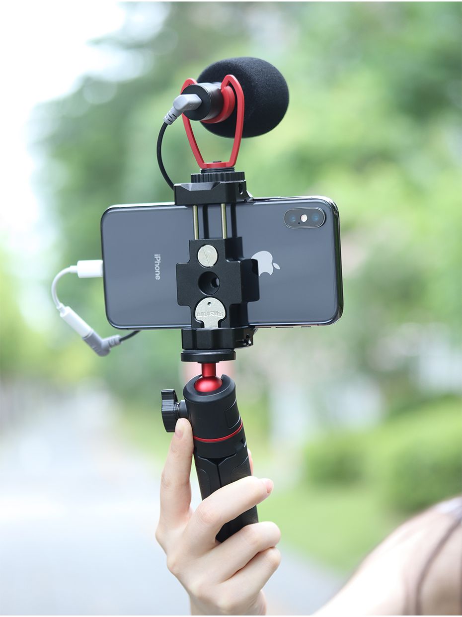 Ulanzi-ST-15-2-in-1-Arca-Swiss-Quick-DSLR-Release-Plate-Foldable-Phone-Clamp-Holder-with-Cold-Shoe-1-1731046
