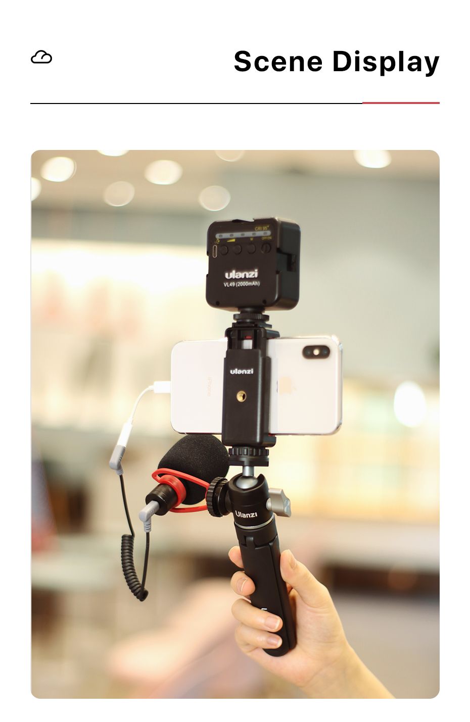 Ulanzi-U-Vlog-lite-Extendable-Dual-Cold-Shoe-Ball-Head-Tripod-for-smartphone-Sony-DSLR-Camera-Mic-Li-1764676