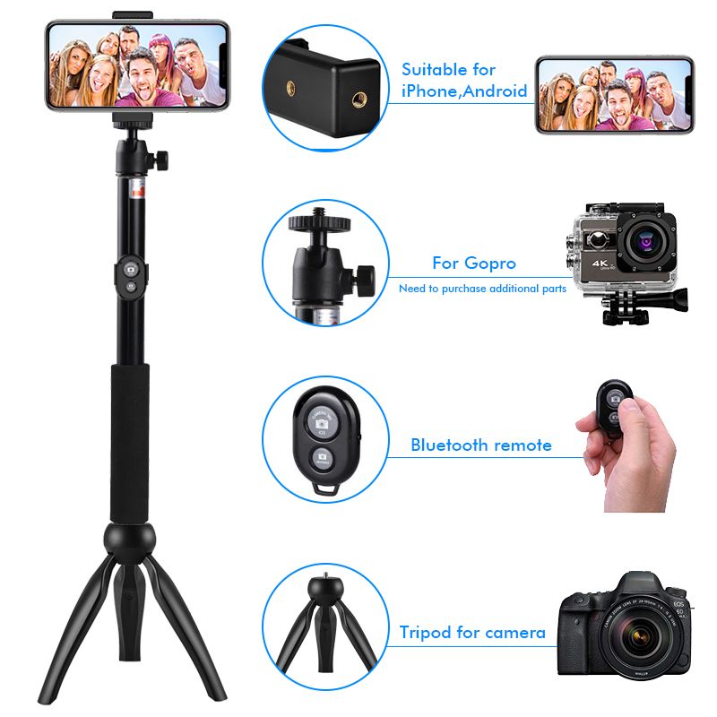 Wireless-Selfie-Stick-Tripod-with-bluetooth-Control-Camera-Stand-Holder-Universal-Clip-for-iPhone-An-1667083