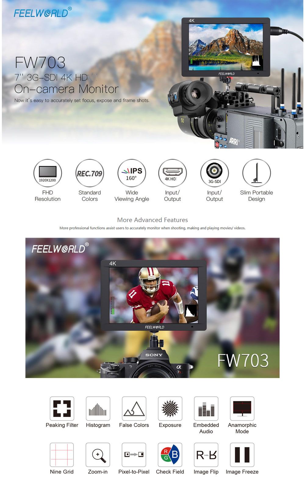 FEELWORLD-FW703-7-Inch-3G-SDI-4K-HD-IPS-LCD-On-camera-Monitor-for-DSLR-Camera-1608894