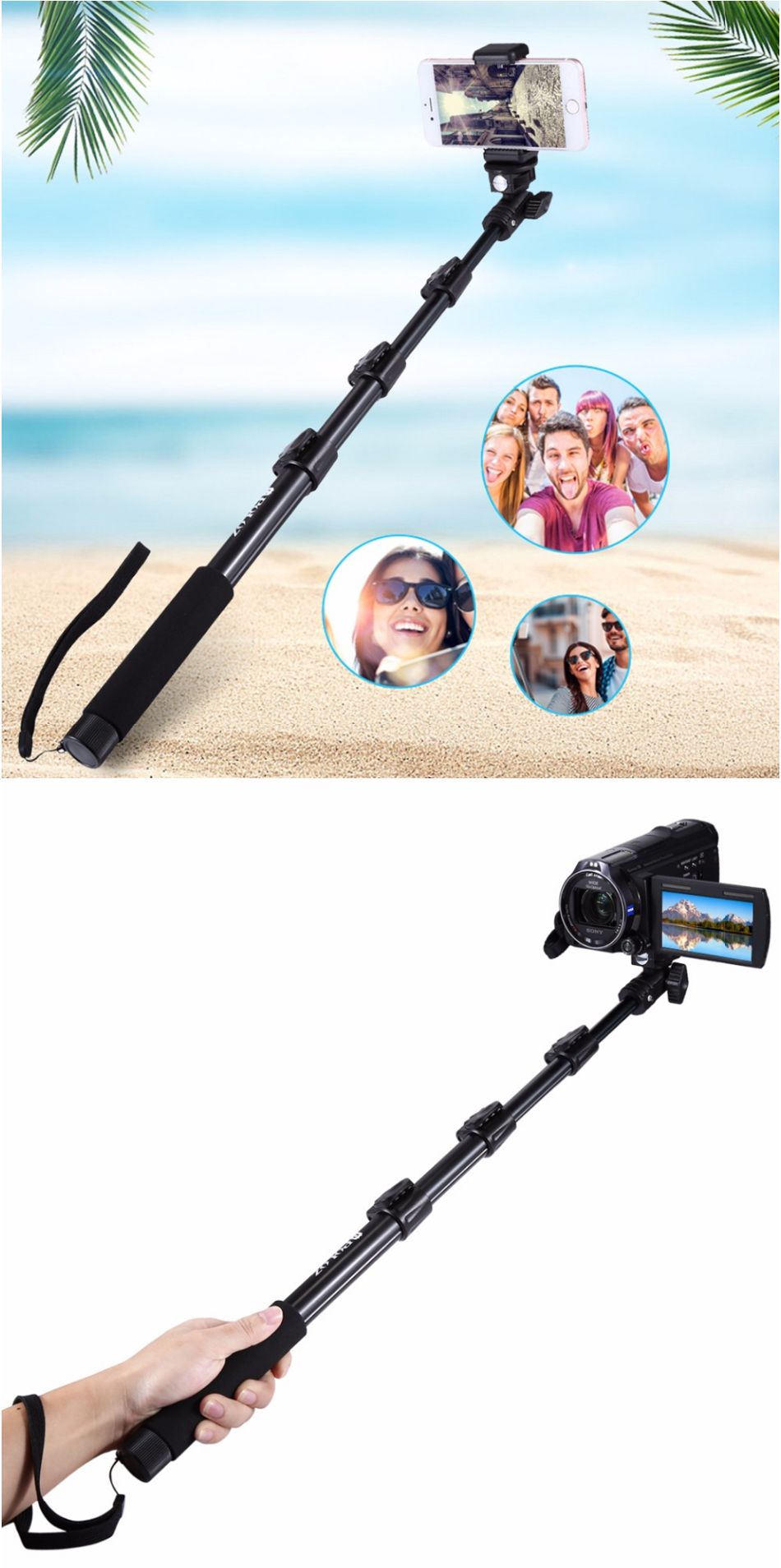 PULUZ-PU54B-Extendable-Adjustable-Handheld-Selfie-Stick-Monopod-for-Action-Sportscamera-Phone-1198853