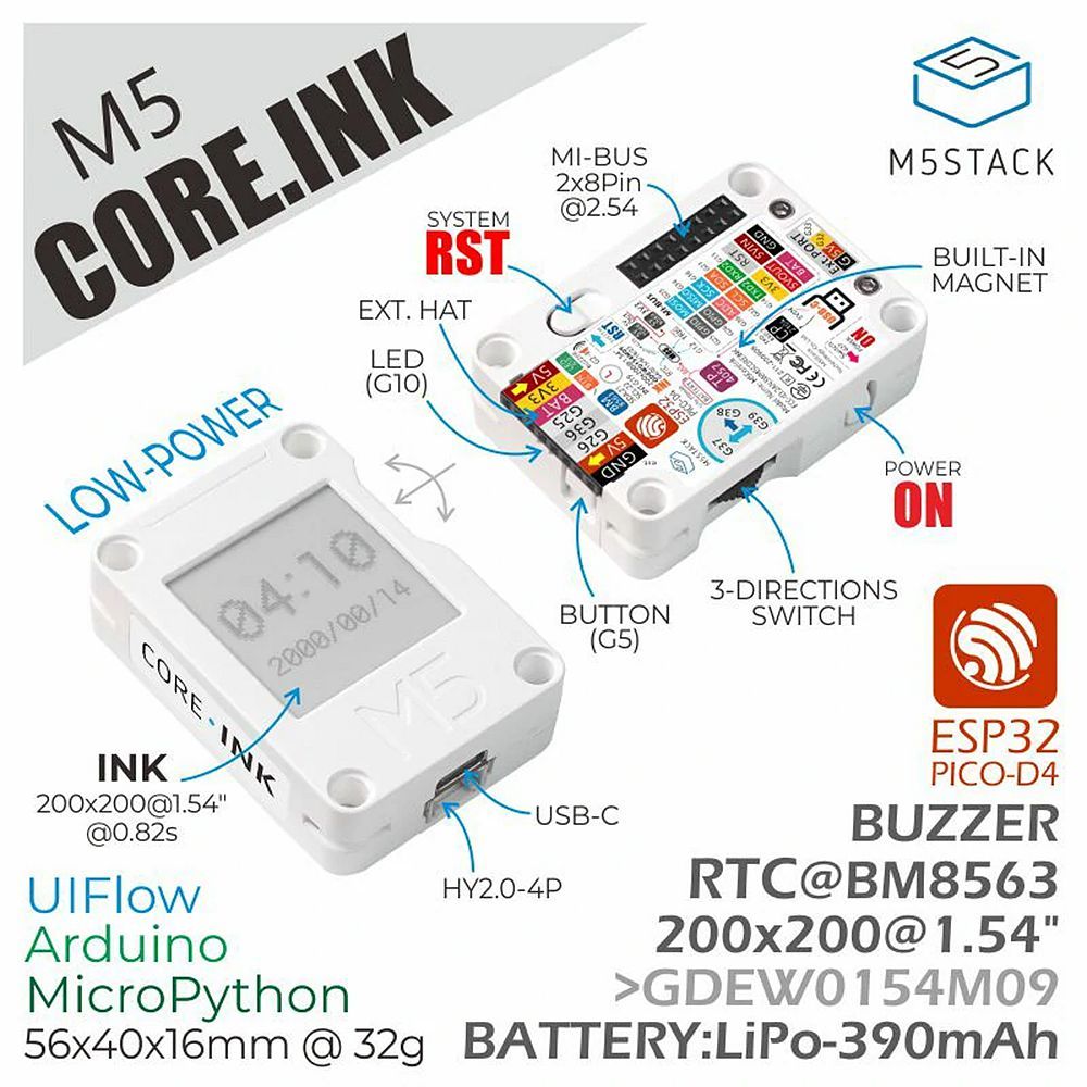 M5Stackreg-ESP32-Core-Ink-Development-Kit-with-154-EInk-Display-IoT-Terminal-E-Book-Industrial-Contr-1768581
