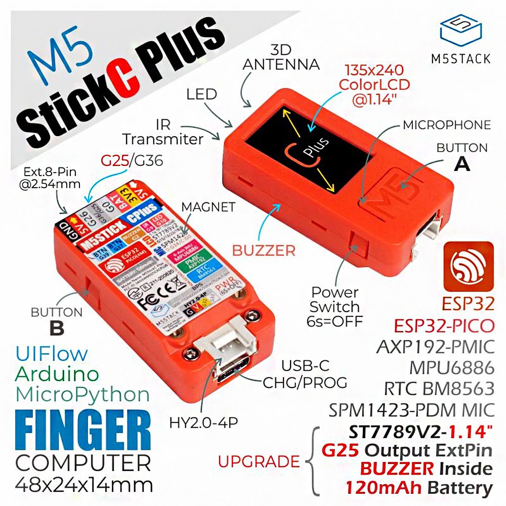 M5Stackreg-M5StickC-PLUS-ESP32-PICO-Mini-IoT-Development-Board-Kit-bluetooth-and-WiFi-ESP32-Bigger-S-1720510