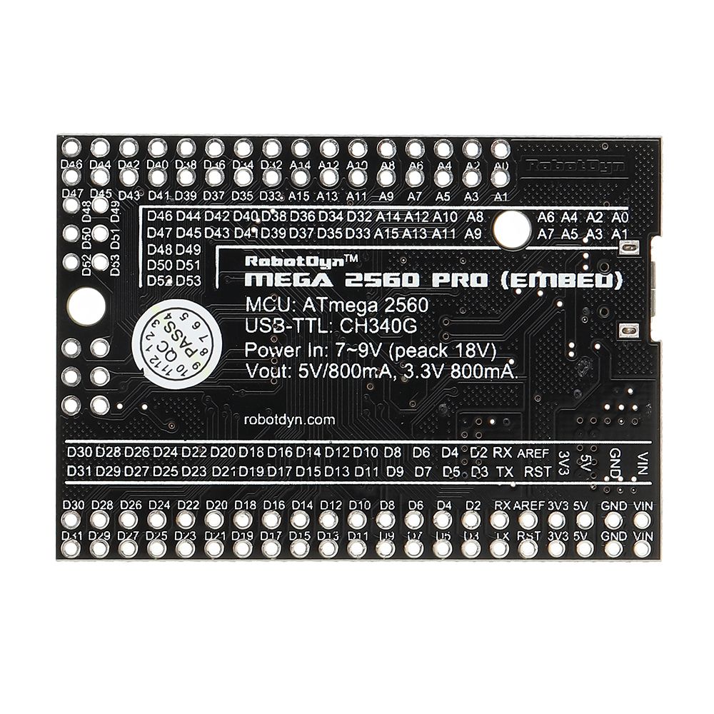 RobotDyn-Mega-2560-PRO-Embed-CH340G-ATmega2560-16AU-Development-Module-Board-With-Pin-Headers-1397734