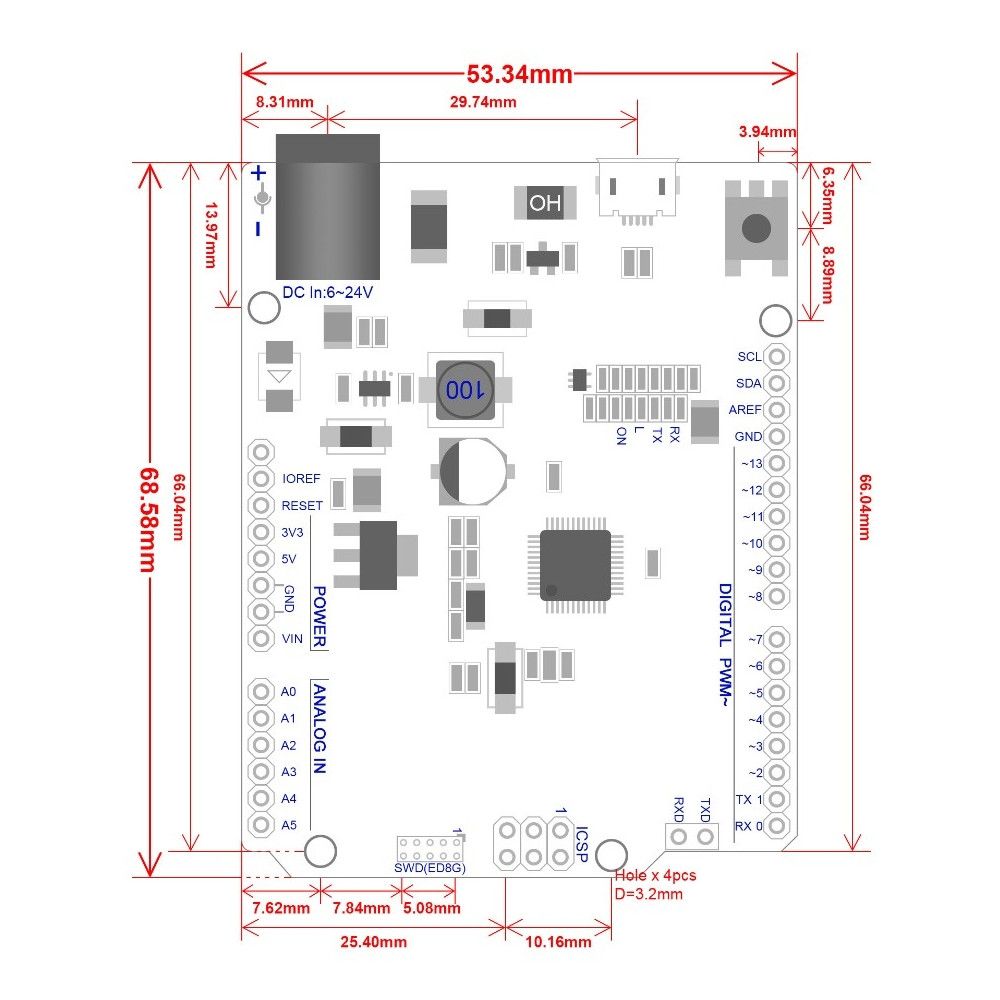 Robotdynreg-MicroPython-SAMD21-M0-32-bit-ARM-Cortex-M0-Core-Zero-Form-R3-Development-Board-1655535