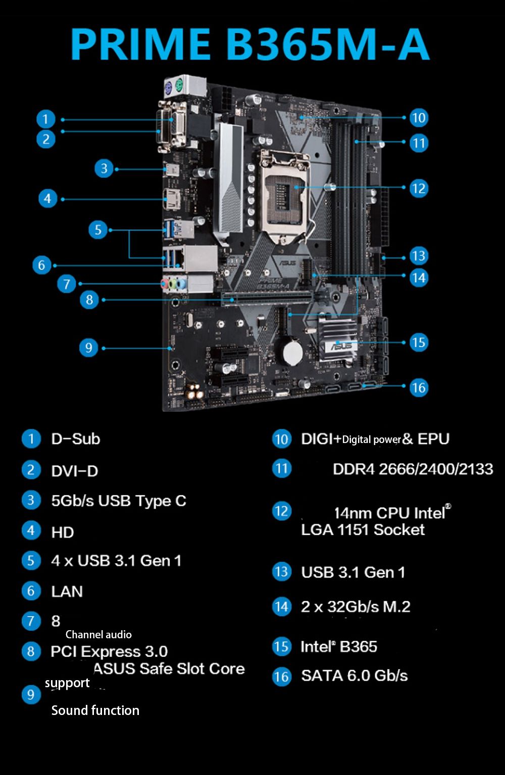 ASUS-PRIME-B365M-A-Intelreg-B365-Chip-mATX-Motherboard-DDR4-64GB-Mainboard-for-LGA-1151-1605192