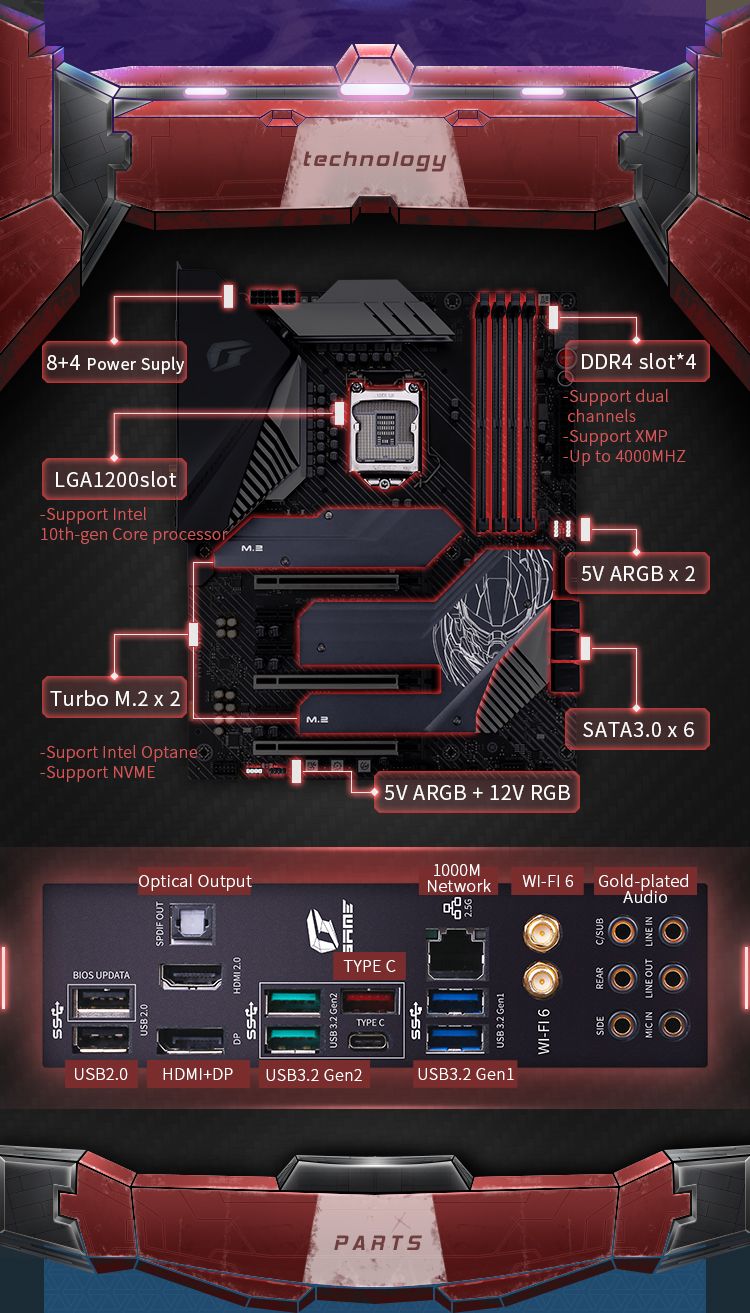 Colorful--IGame-Z490-Vulcan-X-V20-Computer-Motherboard-PC-Desktop-Motherboard--WIFI6-Support-10th-Ge-1695016