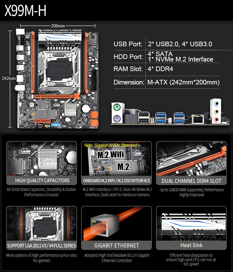 JingSha-X99M-H-M-ATX-Desktop-Motherboard-LGA-2011-3-E5-CPU-DDR4-RAM-Supports-E5-2678V3-2620-V3-And-S-1762521