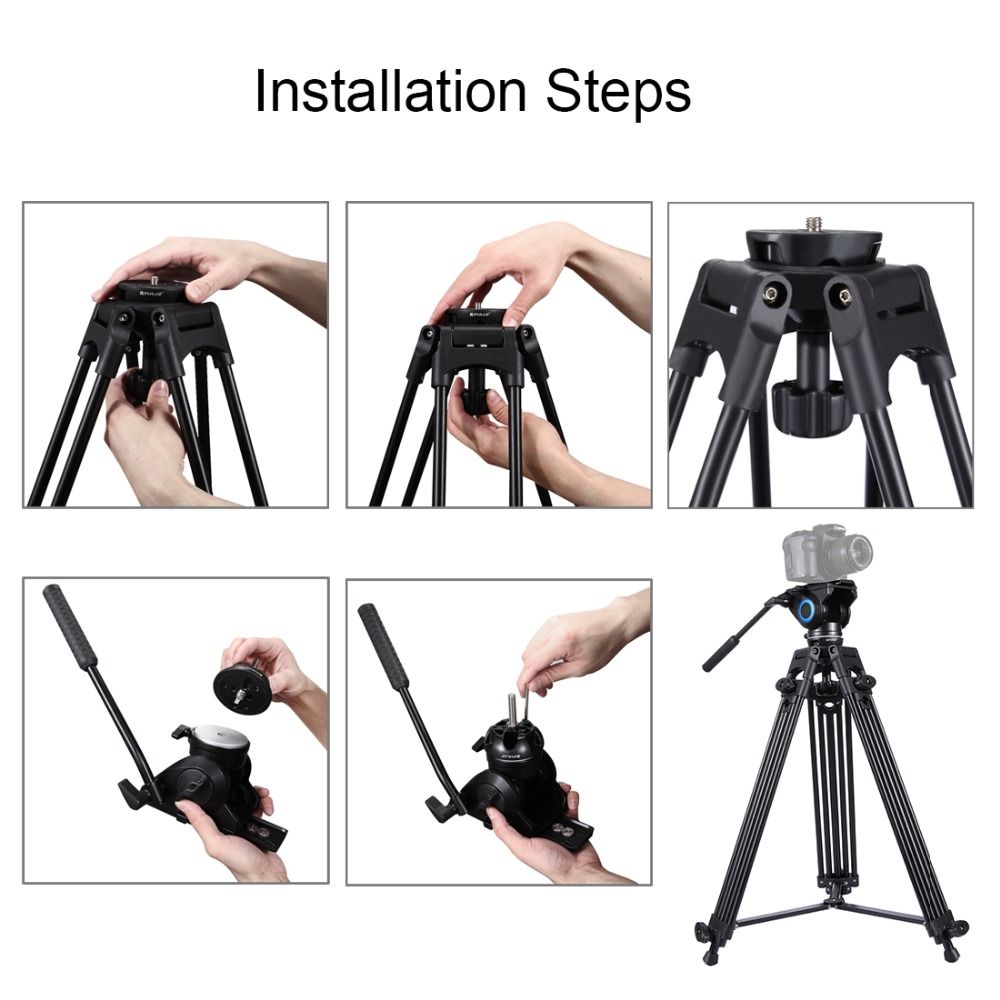 PULUZ-PU3503-75mm-Metal-Half-Ball-Flat-to-Bowl-Adapter-for-Fluid-Head-Tripod-DSLR-Rig-Camera-1177321