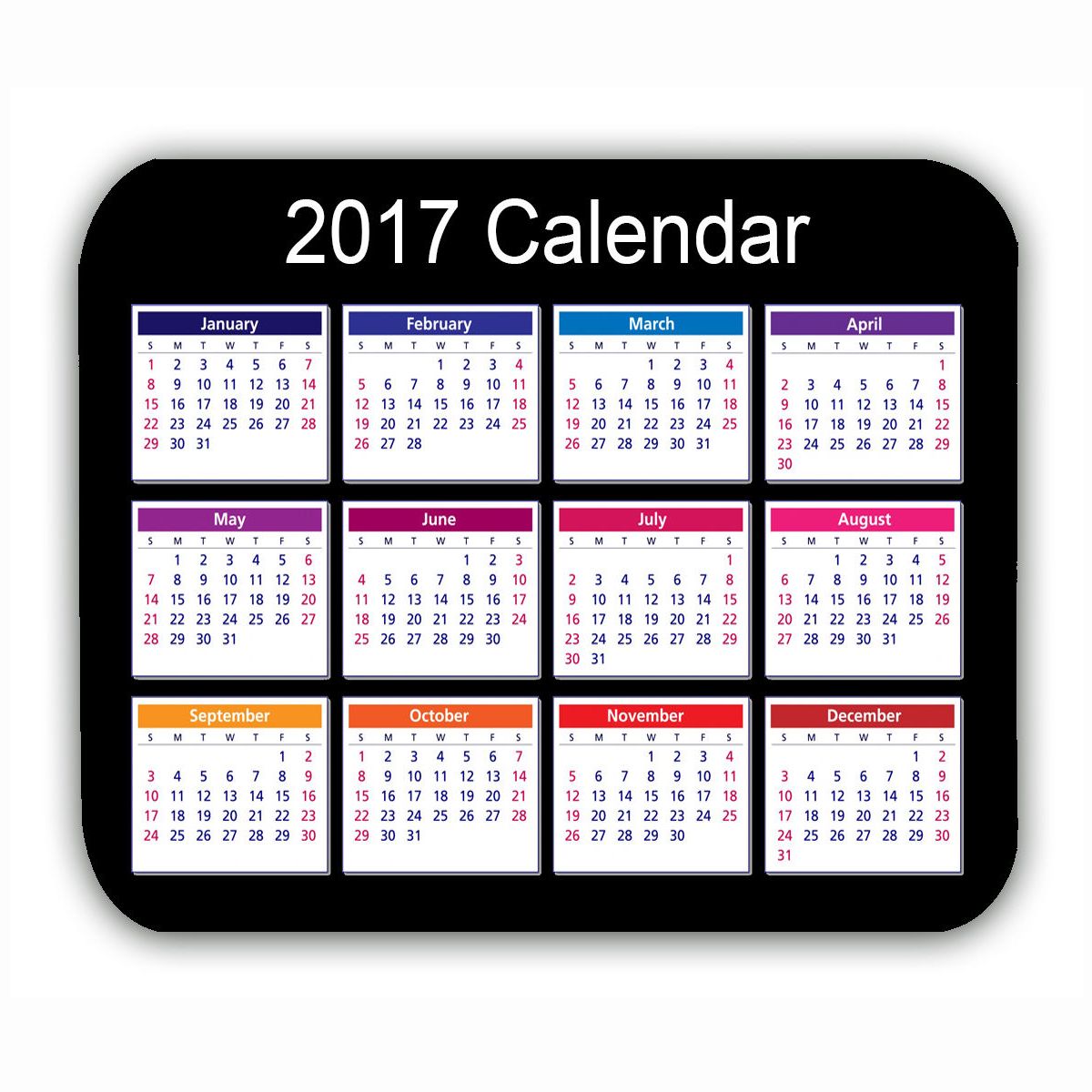 Calendar-2017-Mouse-Mat-Black-Anti-Slip-Computer-PC-Desktop-Gaming-Mouse-Pad-1119632