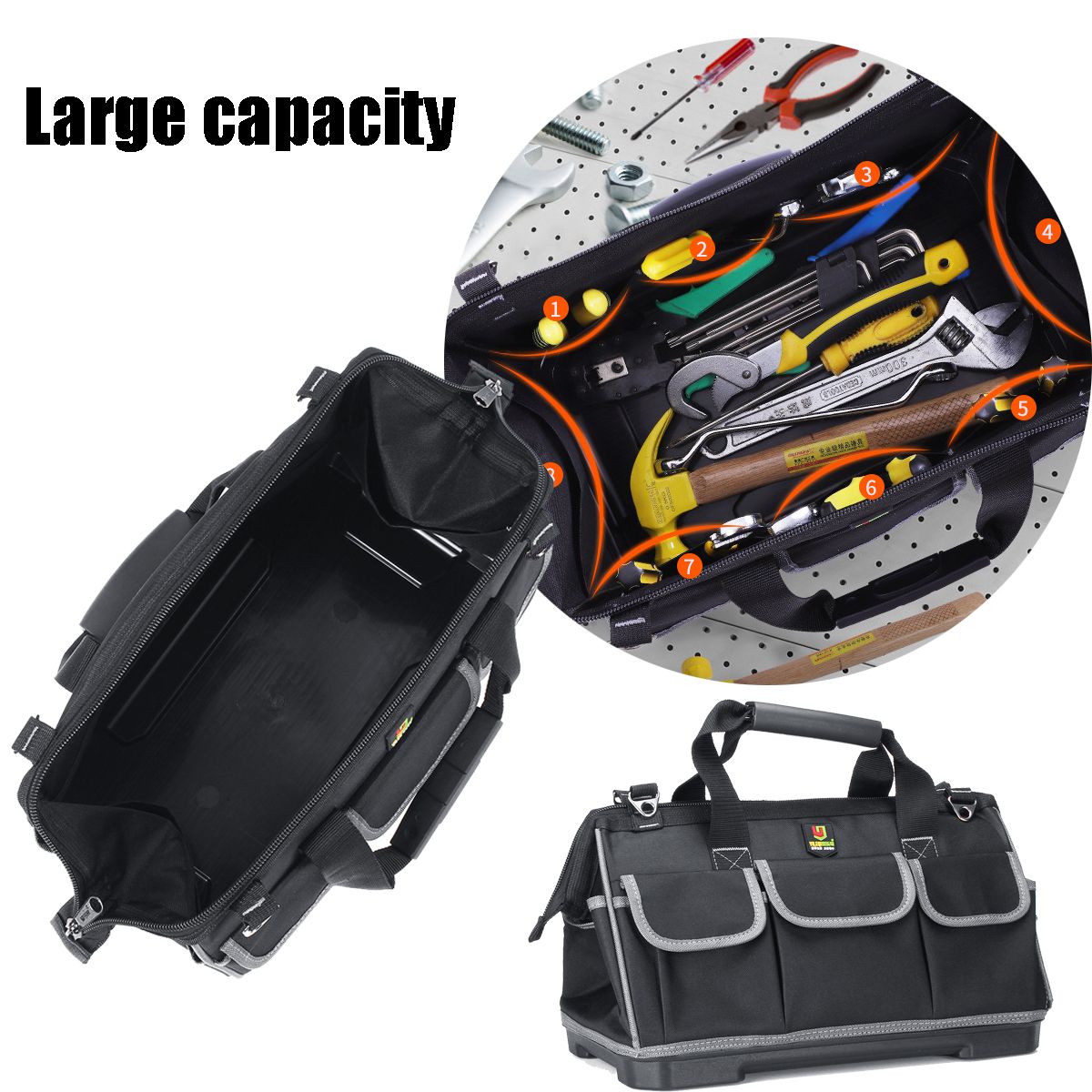 15inch-17inch-20inch-Multi-Purpose-Tool-Bag-Shoulder-Strap-16-Pockets-Water-Resist-Heavy-Duty-Durabl-1504133