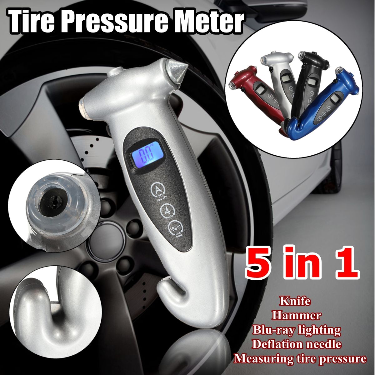 5-in-1-LCD-Digital-Tire-Pressure-Gauge-Night-Lighting-Hammer-Cutter-Deflation-Needle-Function-1359235