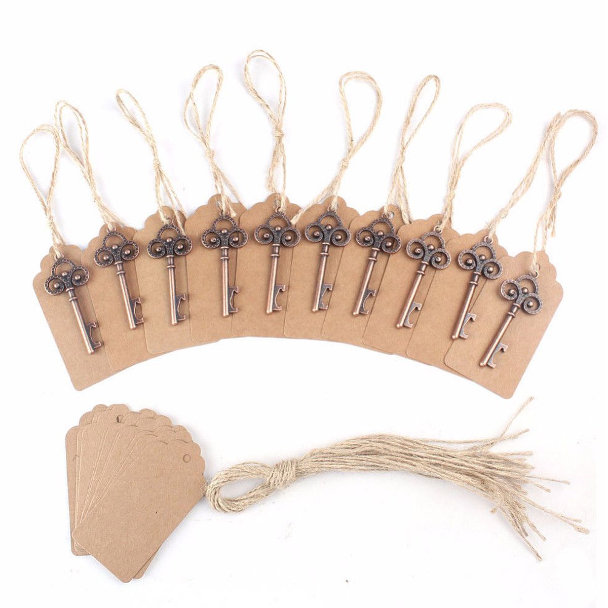 50pcs-Antique-Skeleton-Key-Bottle-Opener-Multifunctional-Tools-with-Kraft-Tag-Card-1394701