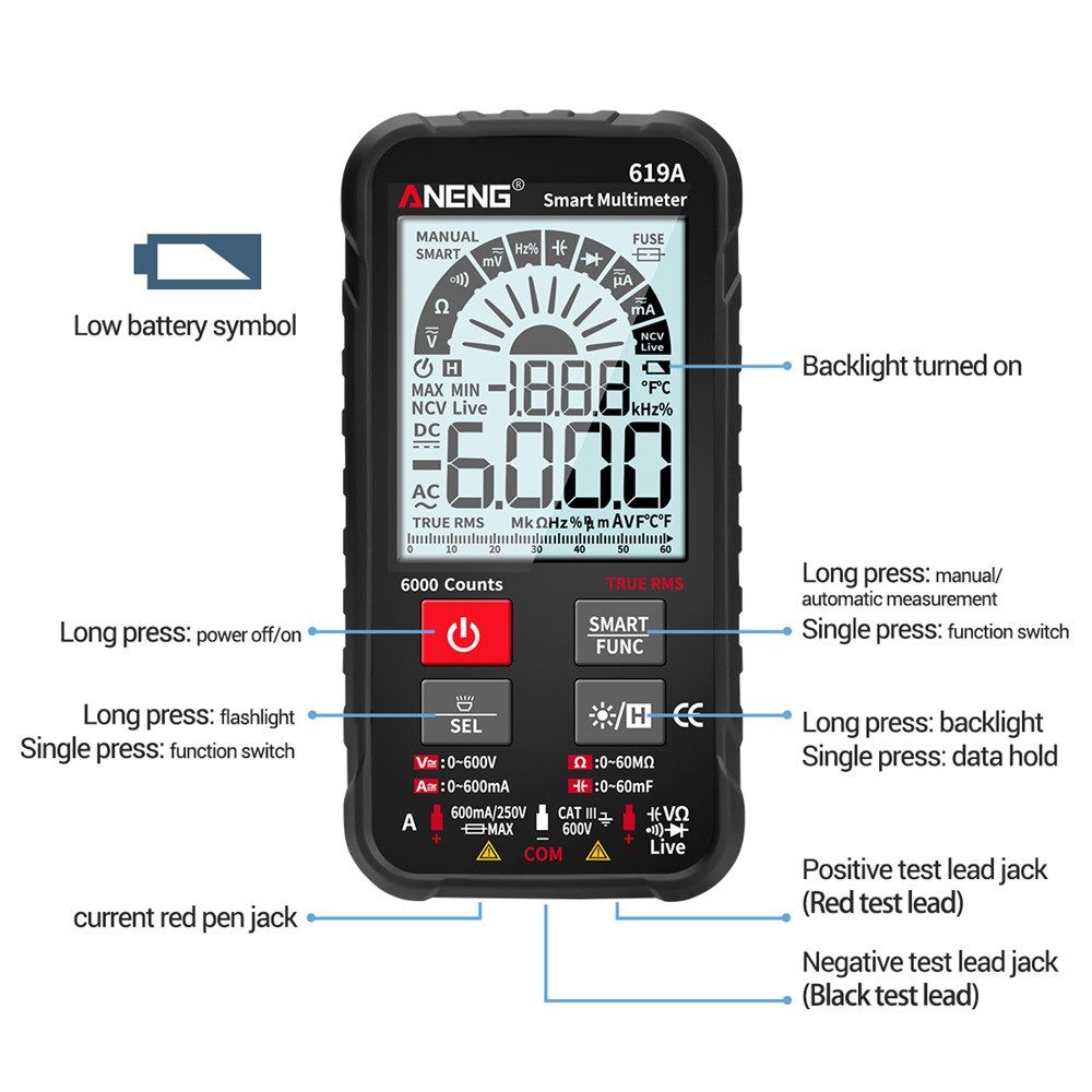 ANENG-619A-Digital-Multimeter-ACDC-Currents-Voltage-Testers-True-RMS-6000-Counts-Professional-Analog-1750269