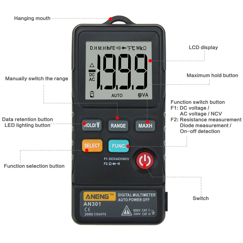 ANENG-AN301-True-RMS-1999-Counts-Push-Button-Card-Digital-Multimeter-With-Flashlight-1307319