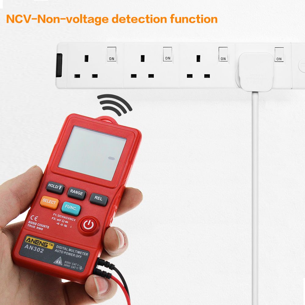 ANENG-AN302-Push-button-Card-Digital-Multimeter-ACDC-Tester-With-Flashlight---Red-1339839
