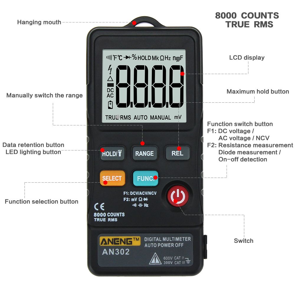 ANENG-AN302-True-RMS-8000-Counts-Push-button-Card-Digital-Multimeter--ACDC-Tester-1307383