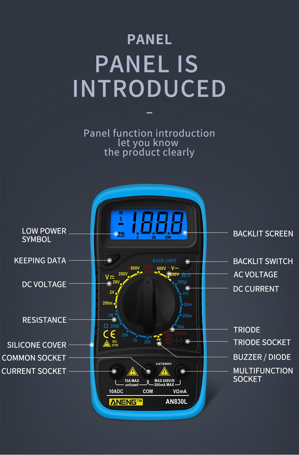 ANENG-AN830L-Digital-LCD-Multimeter-Profissional-Electric-Voltmeter-Ammeter-AC-DC-OHM-Volt-Tester-Po-1584125