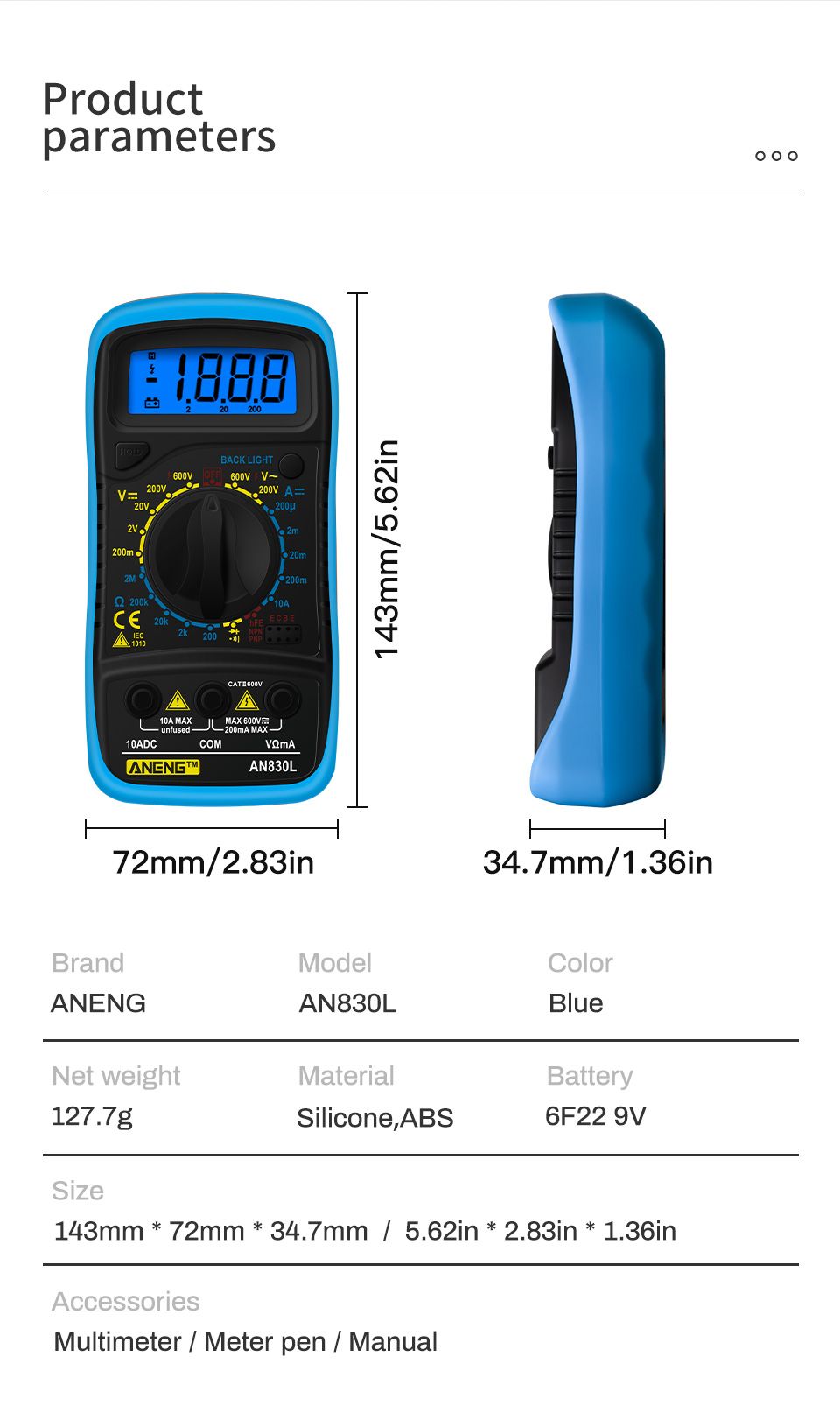 ANENG-AN830L-Digital-LCD-Multimeter-Profissional-Electric-Voltmeter-Ammeter-AC-DC-OHM-Volt-Tester-Po-1584125