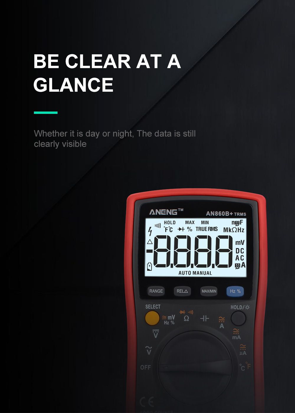 ANENG-AN860B-LCD-6000-Counts-Digital-Multimeter-Backlight-ACDC-Current-Voltage-Resistance-Frequency--1451301