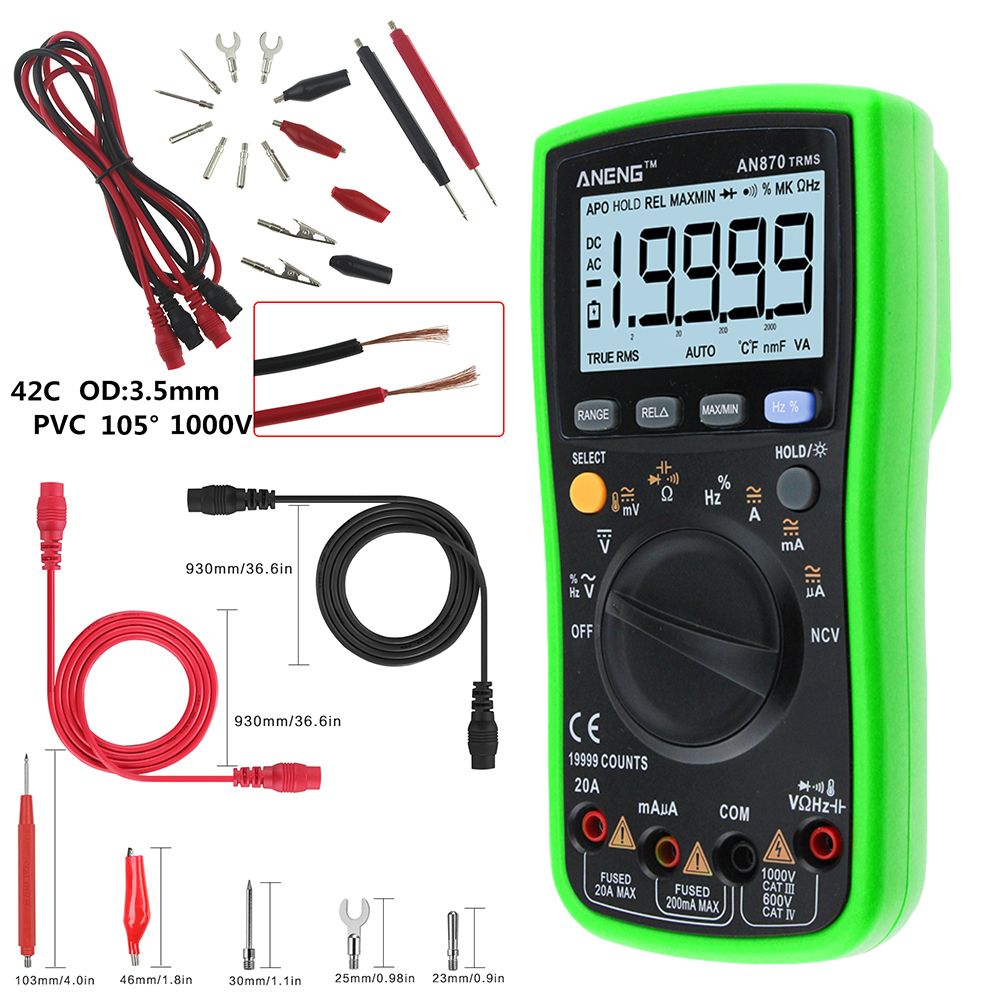 ANENG-AN870-Auto-Range-Digital-Multimeter-19999-Counts-True-RMS-NCV-ACDC-Voltage-Green-1329989