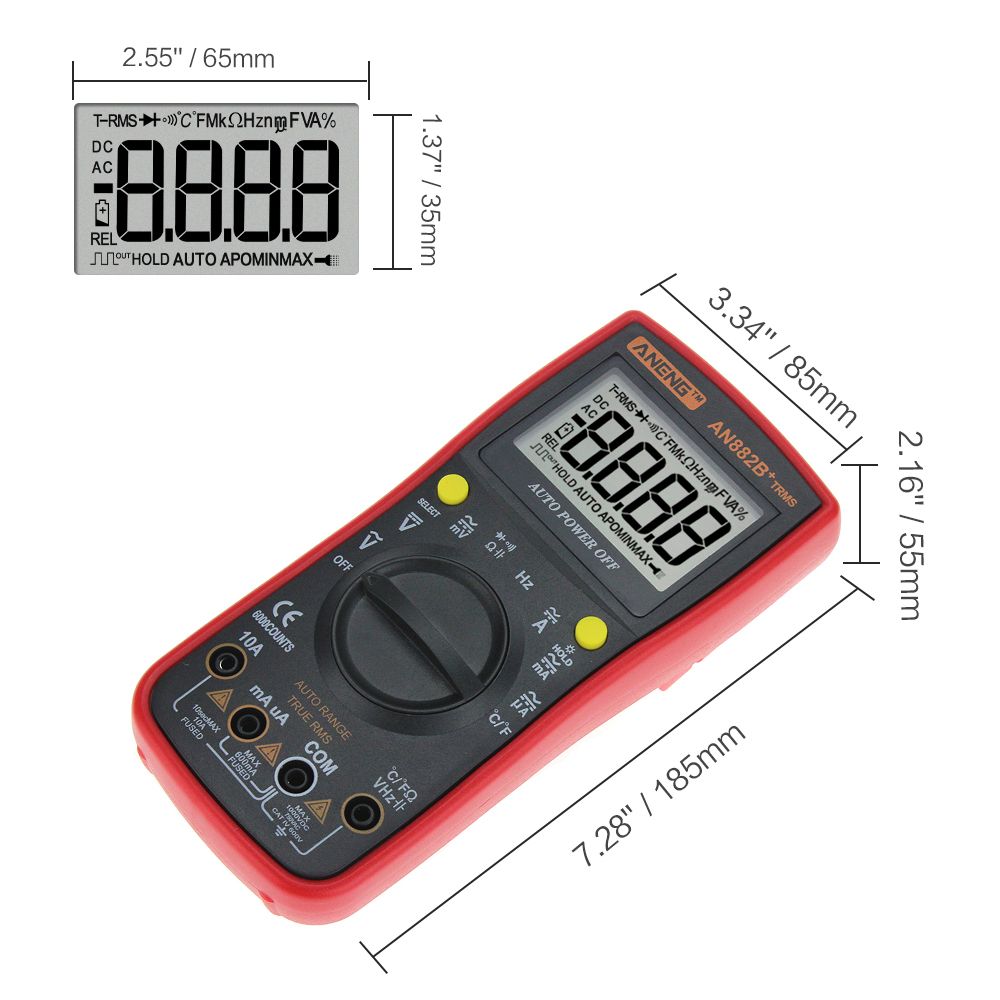 ANENG-AN882B-True-RMS-Digital-Multimeter-6000-Counts-With-Auto-Range-Backlight--Data-Hold-ACDC-Volta-1331586