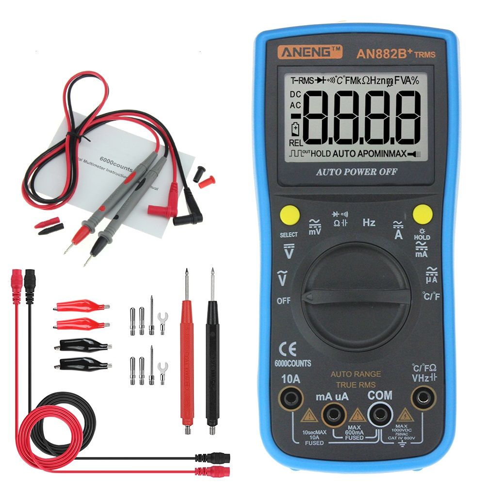 ANENG-AN882B-True-RMS-Digital-Multimeter-6000-Counts-With-Auto-Range-Backlight--Data-Hold-ACDC-Volta-1331586