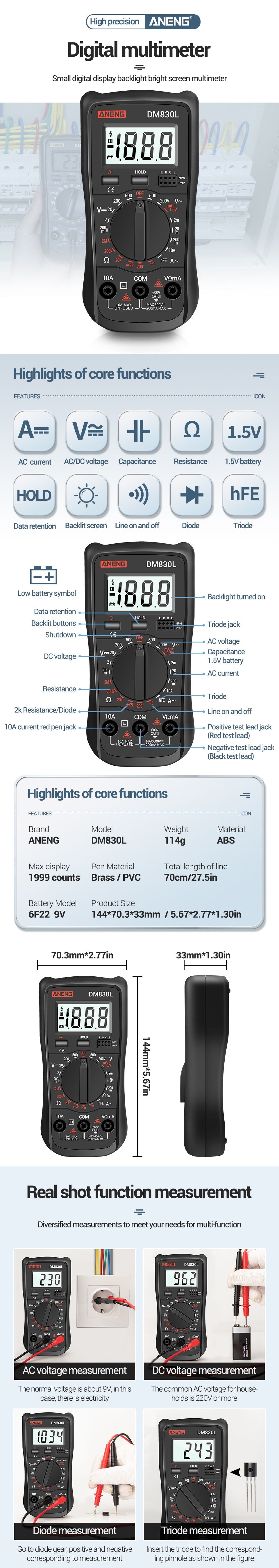 ANENG-DM830L-Digital-Multimeter-Meter-Testers-1999-Count-Electrical-Transistor-Capacitance-DC--AC-Mu-1750262