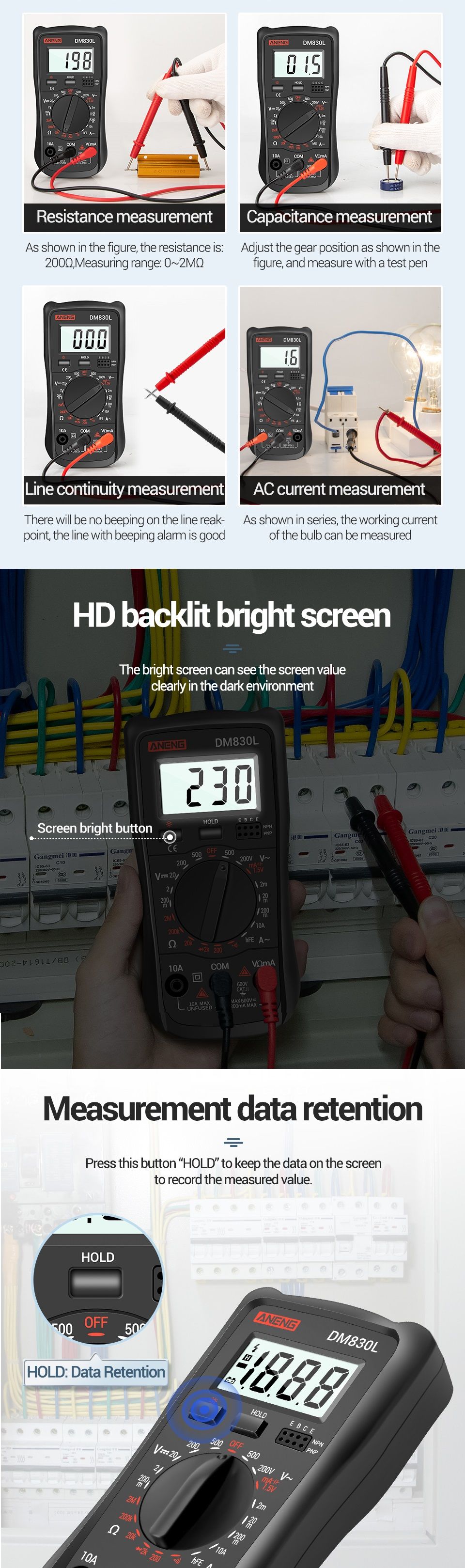 ANENG-DM830L-Digital-Multimeter-Meter-Testers-1999-Count-Electrical-Transistor-Capacitance-DC--AC-Mu-1750262