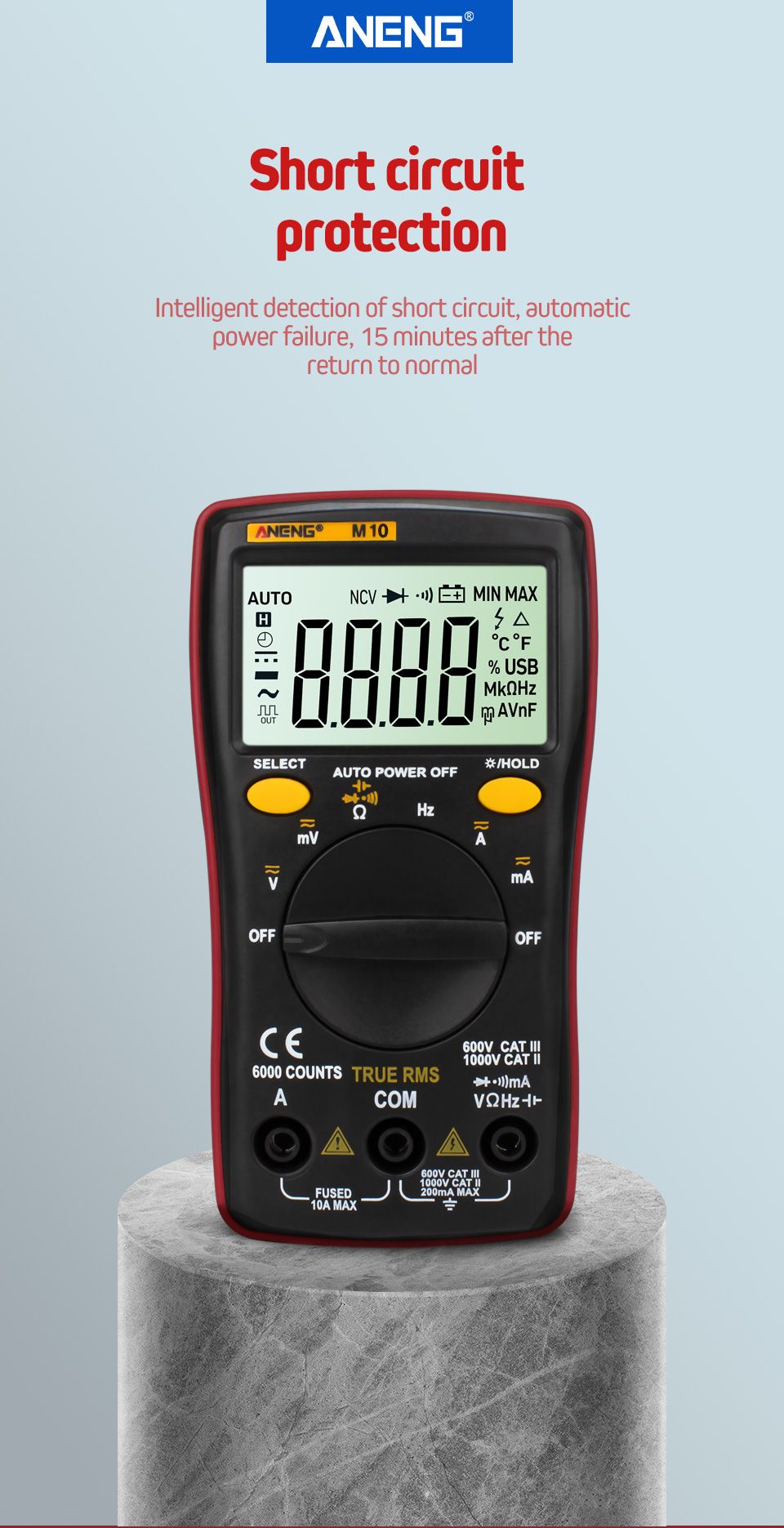 ANENG-M10-6000-Counts-Digital-Multimeter-ACDC-Ammeter-Voltmeter-Ohm-Meter-Tester-Capacitor-Buzzer-Mu-1451300