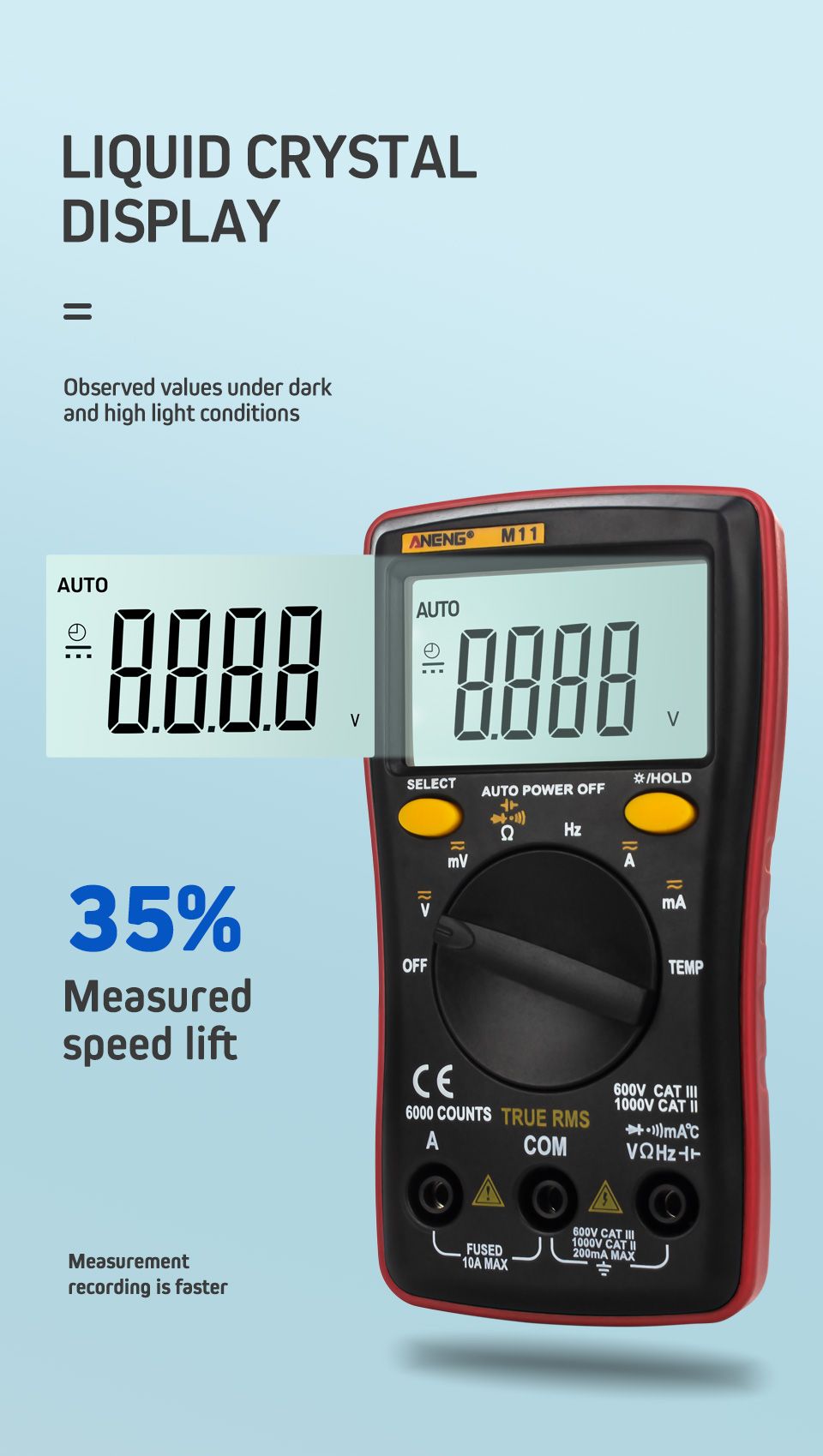ANENG-M11-Auto-Digital-Multimeter-Backlight-6000-Counts-ACDC-Transform-Ohm-Ammeter-Resistance-Batter-1451303