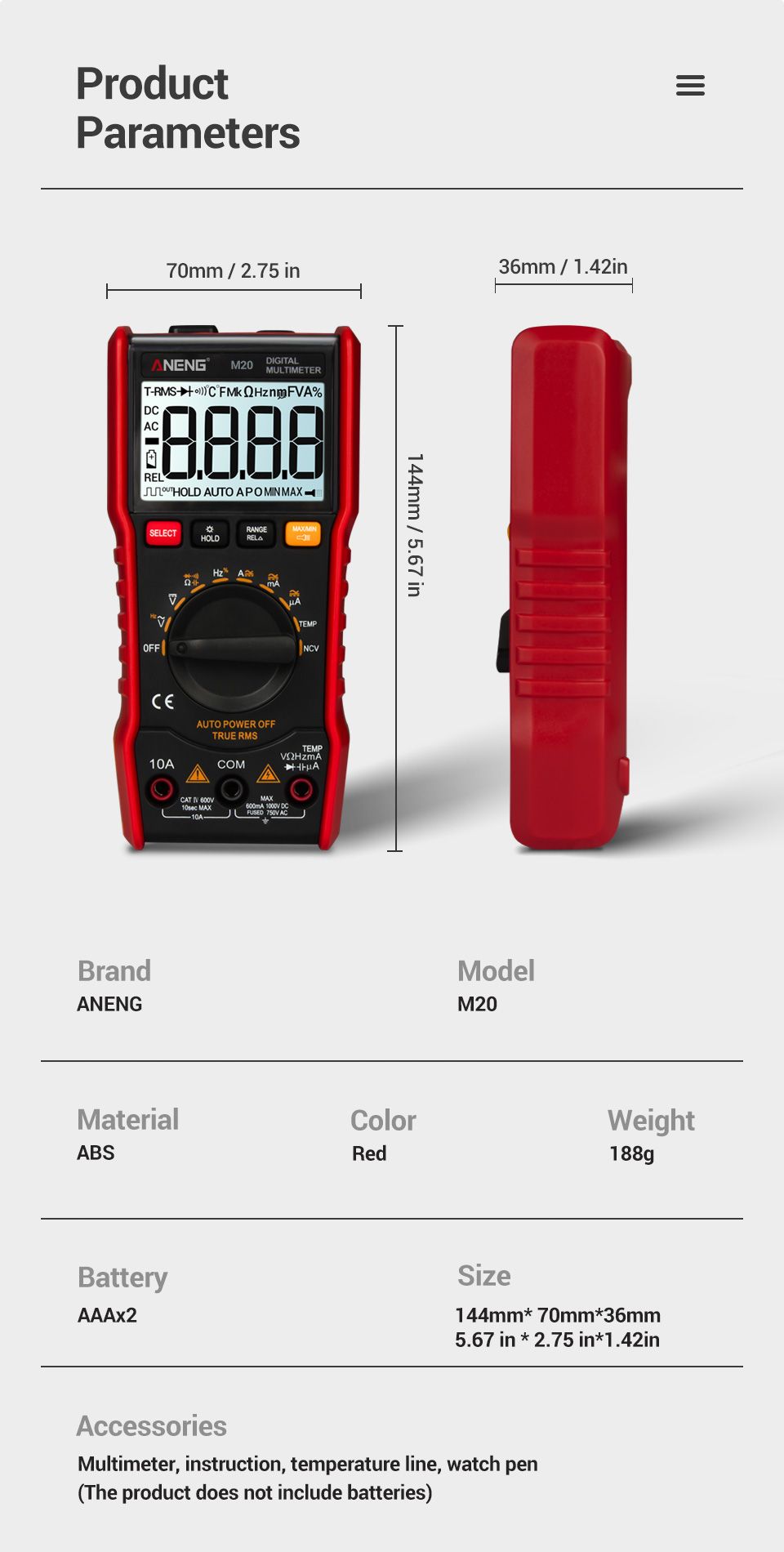 ANENG-M20-True-RMS-6000-Counts-Dispaly-Automatic-Range-Digital-Multimeter-ACDC-Current-and-Voltage-F-1472784