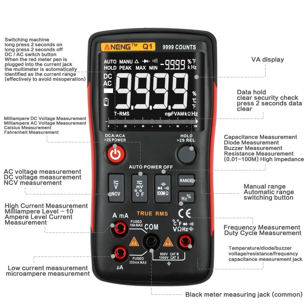 ANENG-Q1-9999-Counts-True-RMS-Digital-Multimeter-AC-DC-Voltage-Current-Resistance-Capacitance-Temper-1302943