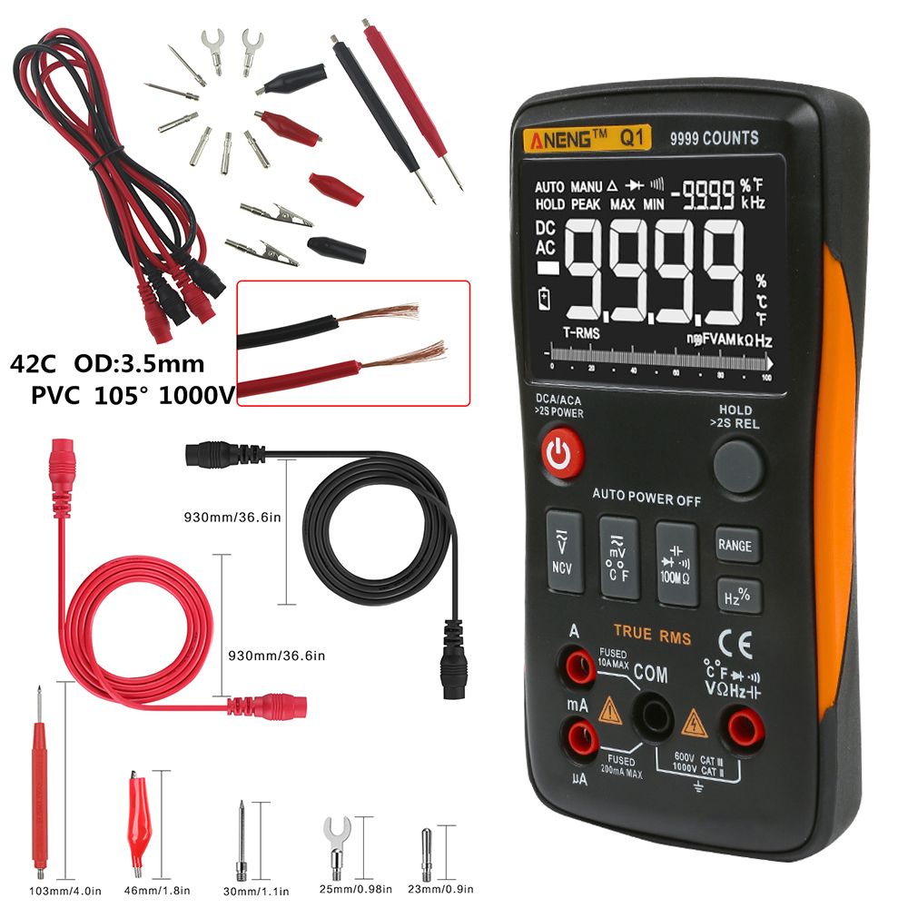 ANENG-Q1-9999-Counts-True-RMS-Digital-Multimeter-AC-DC-Voltage-Current-Tester-Orange-Yellow-1328992