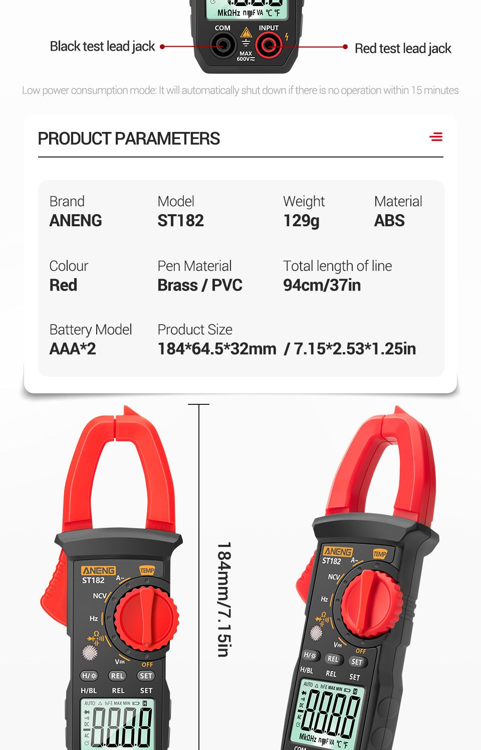 ANENG-ST182-Digital-Clamp-Meter-DCAC-Voltage-Tester-Clamp-Multimeter-Hz-Capacitance-NCV-Ohm-Test-1732866