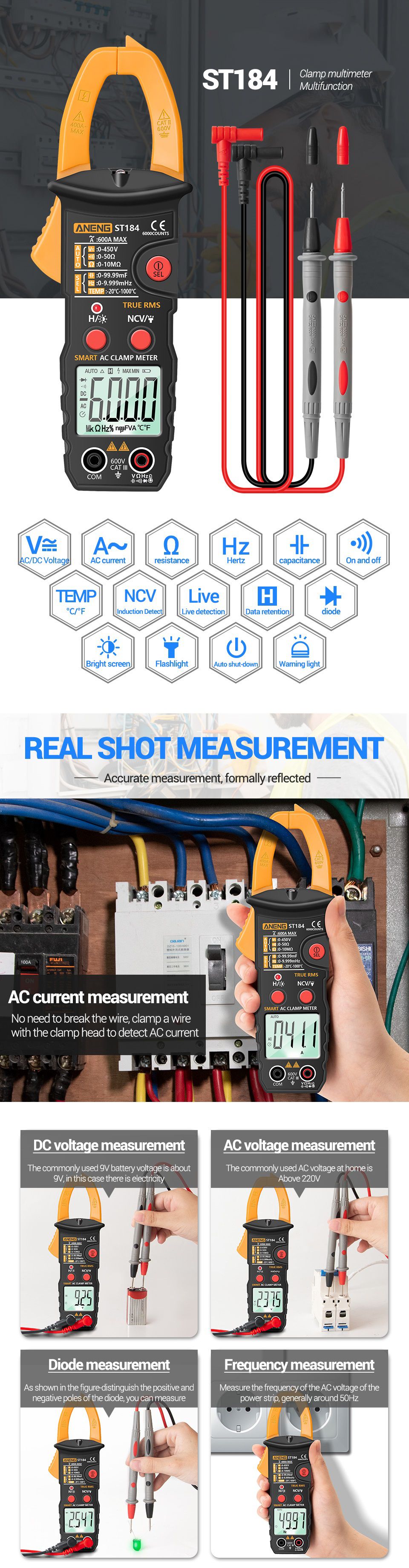 ANENG-ST184-Digital-Multimeter-Clamp-Meter-True-RMS-6000-Counts-Professional-Measuring-Testers-ACDC--1764448