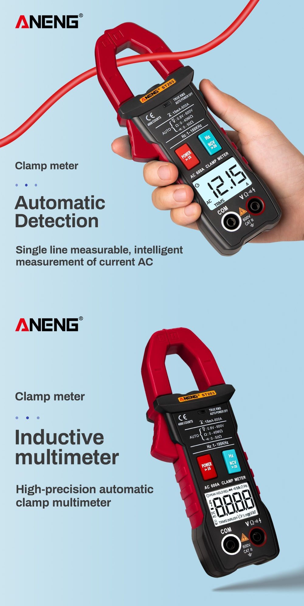 ANENG-ST203-4000-Counts-Full-Intelligent-Automatic-Range-True-RMS-Digital-Multimeter-Clamp-Meter-ACD-1503938