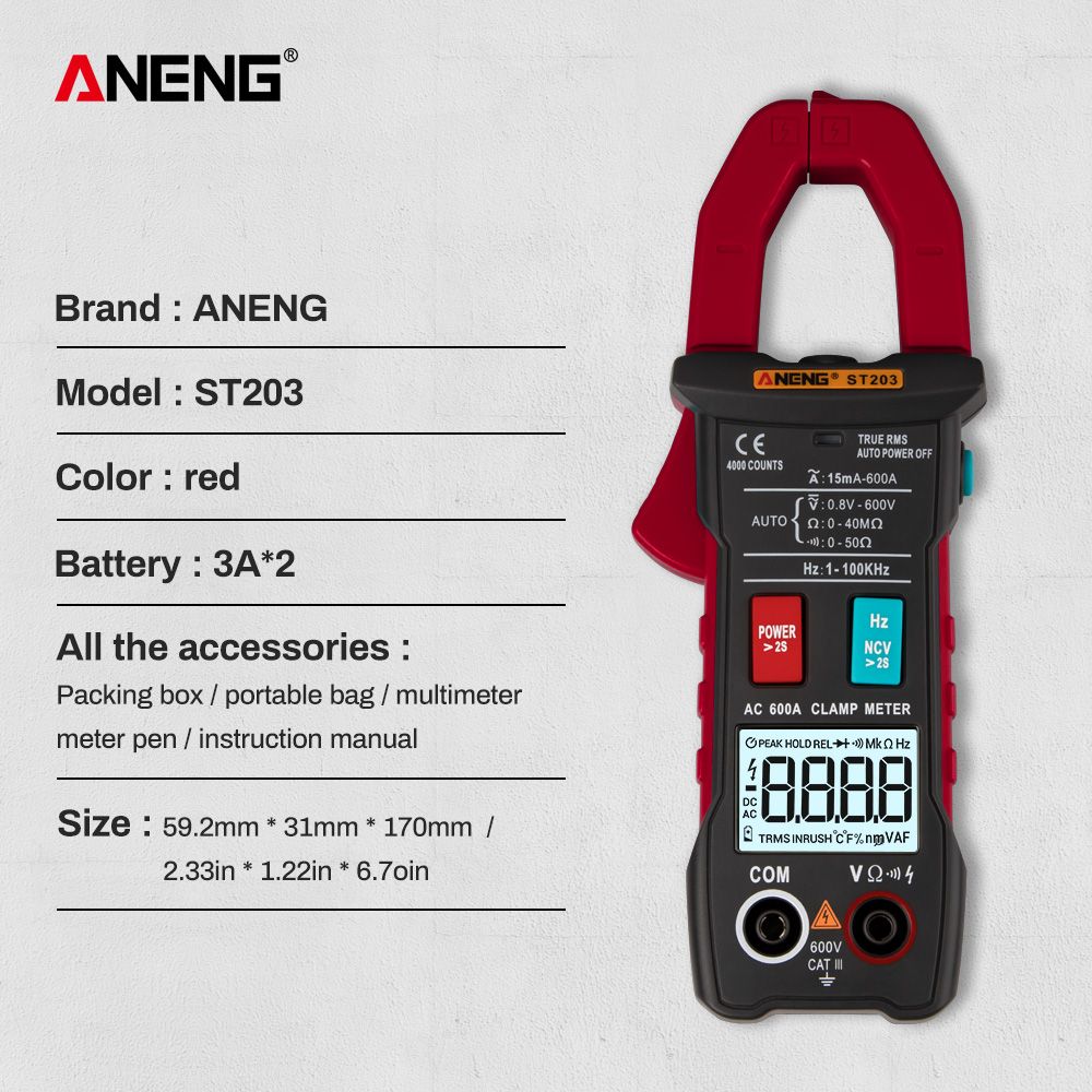 ANENG-ST203-4000-Counts-Full-Intelligent-Automatic-Range-True-RMS-Digital-Multimeter-Clamp-Meter-ACD-1503938