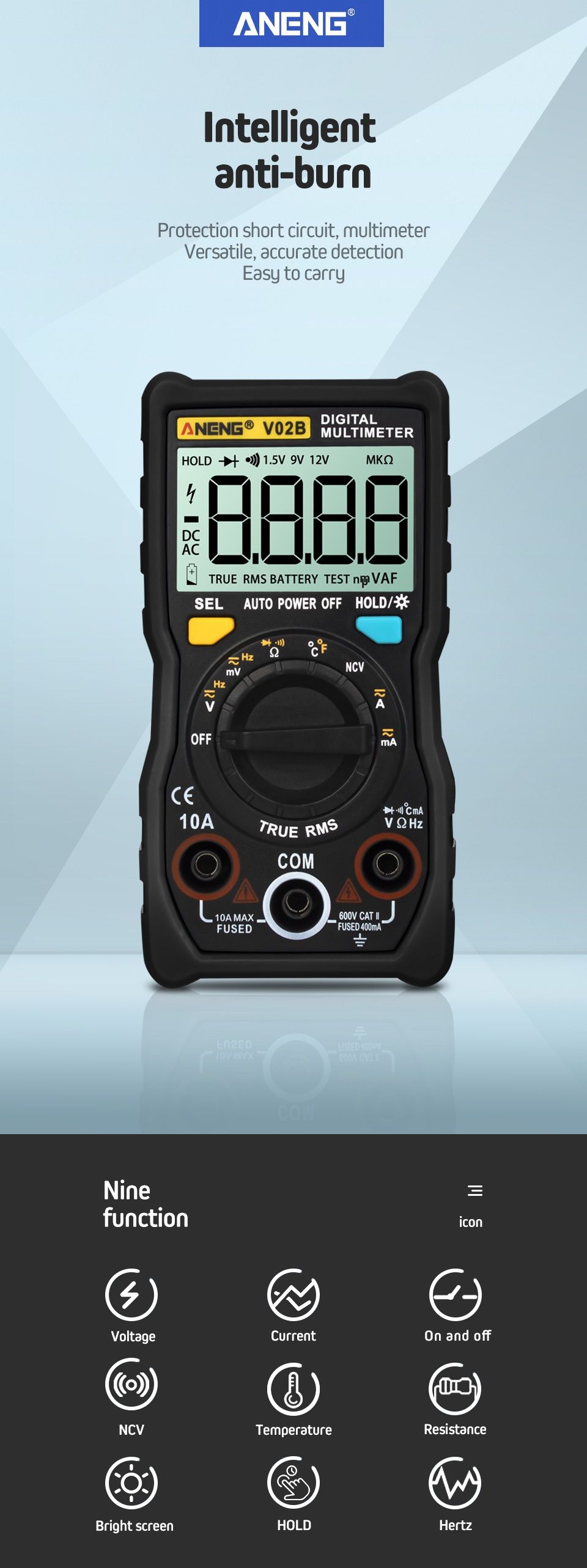 ANENG-V02B--4000-Counts-Auto-ranging-Digital-True-RMS-Multimeter-With-Temperature-Measure-BacklightF-1474246