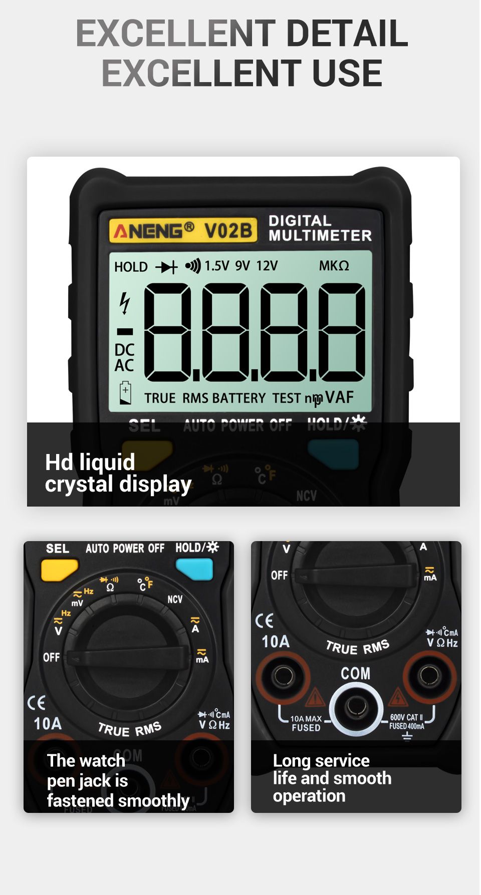 ANENG-V02B--4000-Counts-Auto-ranging-Digital-True-RMS-Multimeter-With-Temperature-Measure-BacklightF-1474246