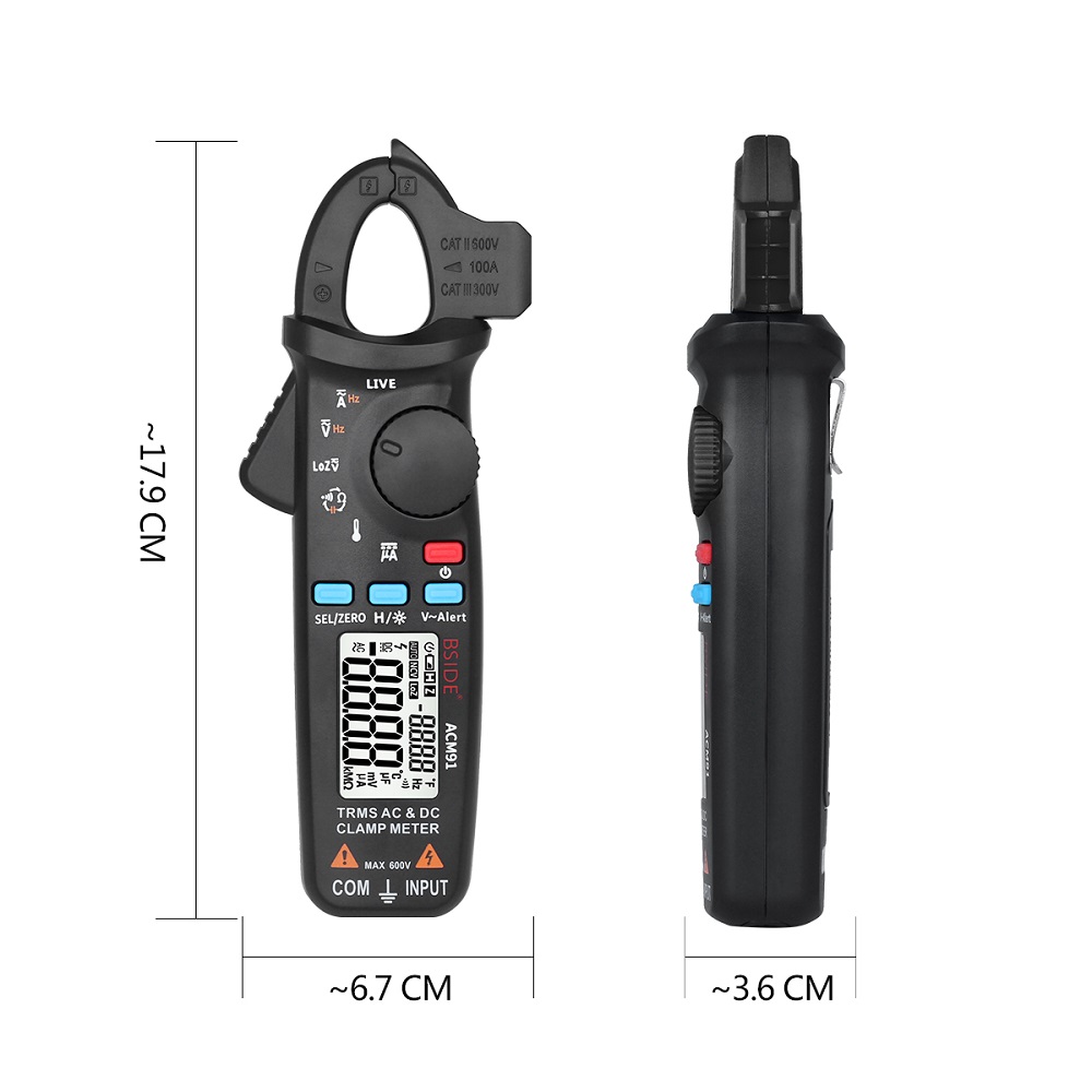 BSIDE-ACM91-Digital-ACDC-Current-Clamp-Meter-Auto-Range-Car-Repair-TRMS-Multimeter-Live-Check-NCV-Fr-1242458