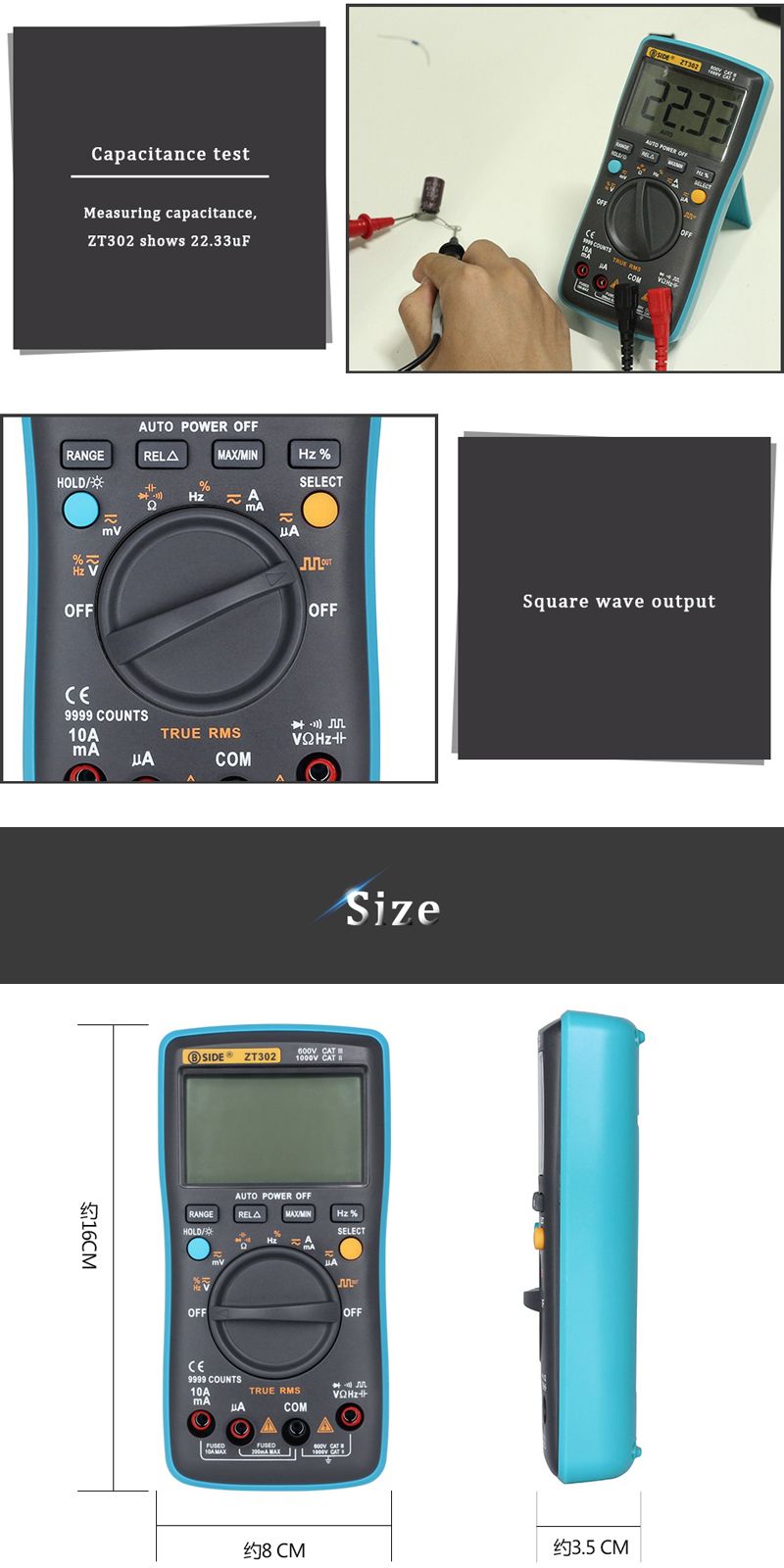 BSIDE-ZT302-Digital-Multimeter-True-RMS-9999-Counts-LED-Backlight-AC-DC-Voltage-Current-Resistance-C-1245349