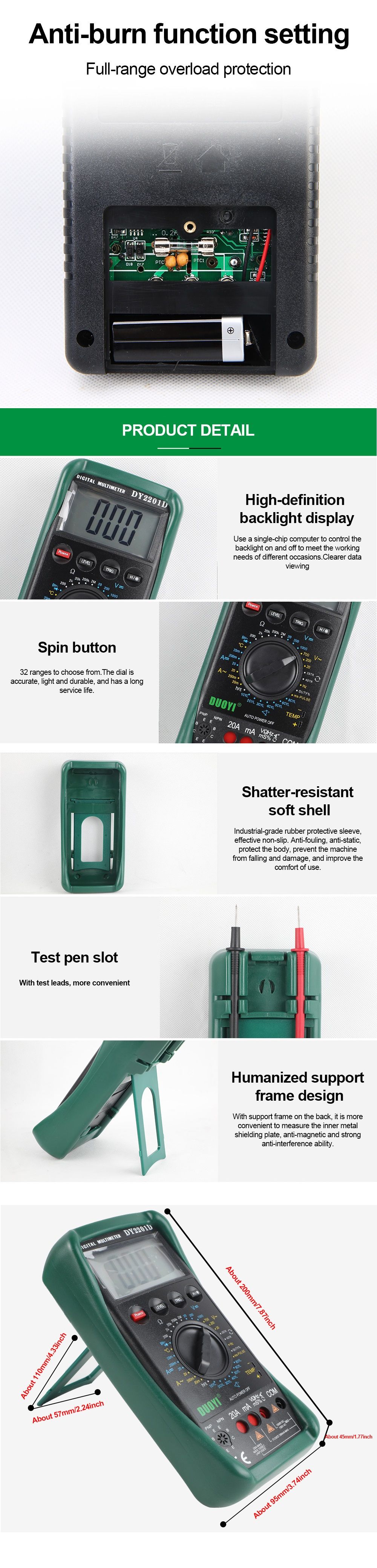 DUOYI-DY2201D-LCD-Digital-Automotive-Multimeter-With-Speed-Conversion-Sensor-Non-contact-RPM-Dwell-A-1640228